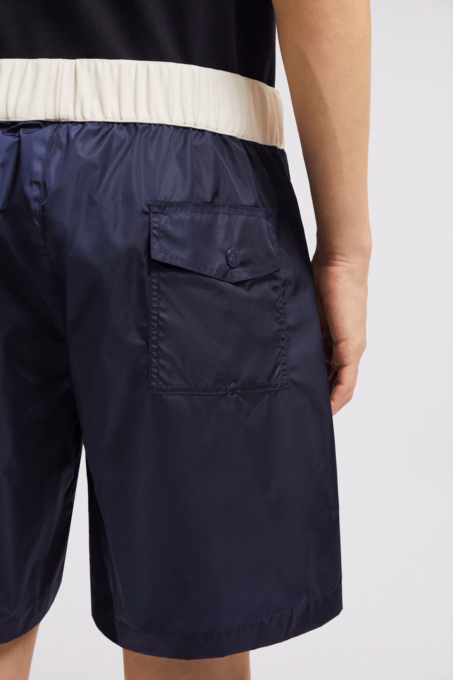 Logo Patch Swim Shorts Men Navy Blue Moncler 6